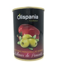 Zelené olivy Olispania Manzanilla plněné papričkou 280 g