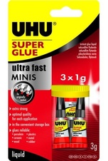 UHU Super Glues 3 × 1 g