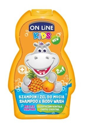 On Line Kids 2v1 Sprchový gel a šampon Exotický koktejl