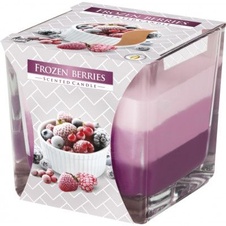 Bispol Tříbarevná vonná svíčka ve skle - Frozen Berries 170 g