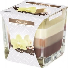 Bispol Tříbarevná vonná svíčka ve skle - Vanilla 170 g