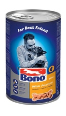 BONO Adult pes konzerva kousky drůbeží 1250 g