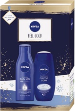 Nivea Feel Good výživné tělové mléko 250 ml + sprchový gel 250 ml dárková sada