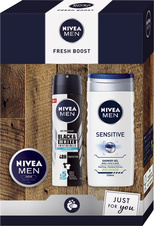 Nivea Men Fresh Boost antiperspirant deodorant sprej 150 ml + sprchový gel 250 ml + krém 30 ml dárko
