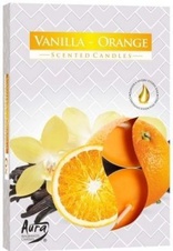 Bispol Aura čajové svíčky - Vanilla-Orange 6 ks