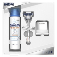 Gillette Skinguard holící strojek + 1 náhradní hlavice + Sensitive gel na holení 200 ml