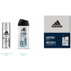 Adidas Pro Invisible Men deodorant sprej 150 ml + Adipure sprchový gel 250 ml (dárková sada)