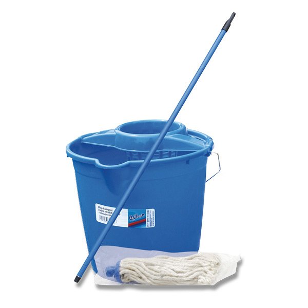 Q-Clean mop set (ždímač, kbelík, mop)