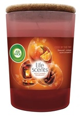 Air Wick Essential Oils svíčka - Pomeranč & vonná tyčinka185 g