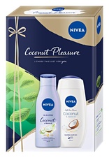 Nivea Coconut Pleasure pečující tělové mléko 200 ml + krémový sprchový gel 250 ml dárková sada