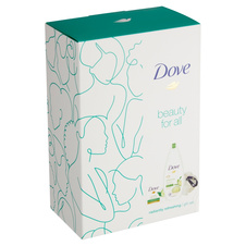 Dove Radiantly Refreshing sprchový gel 250ml + krémová mýdlová tableta 100g + luxusní sprchová houba