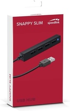 Speedlink SNAPPY SLIM USB Hub - 4 Port, Black (SL-140000-BK)