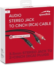 Speedlink Audio Stereo Jack to Cinch Cable, 2m HQ (SL-170303-BK)