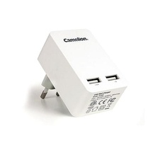 Camelion nabíječka do zásuvky AD569-DB, 2x USB 5V, 2,4A bílý