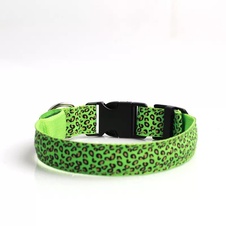 LED Obojek pro psa vzor Leopard /Zelená