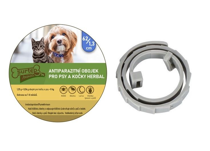 Antiparazitní obojek pro psy a kočky Herbal  62/1,3cm