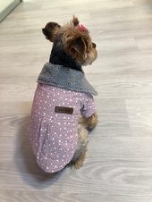 Kabát s tečkami pro psa - Růžová