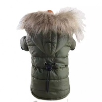 Zimní bunda s kapucí pro psa - Zelená